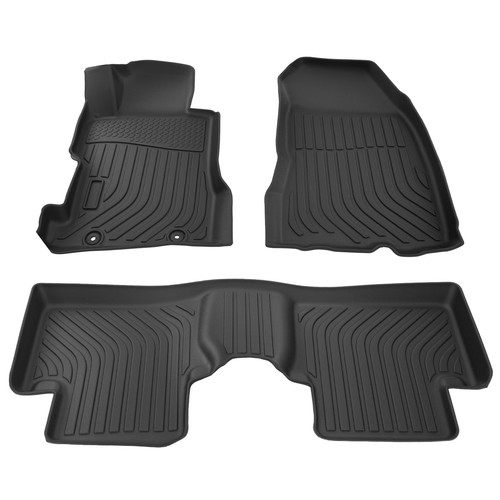 Black waterproof floor mats - black,